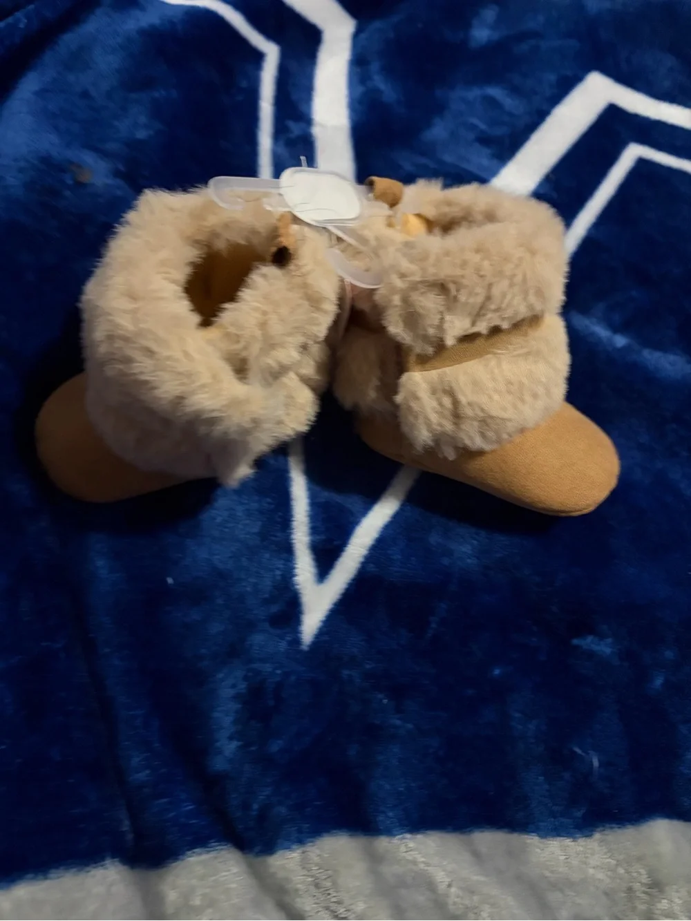 Plush Faux-Fur Tan Baby Boots